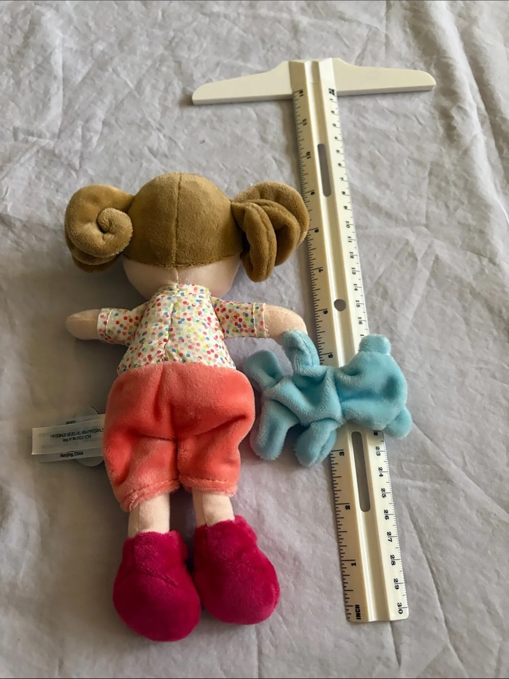 INC International Concepts Pink Ballerina & Coral Overalls Plush Doll Pair